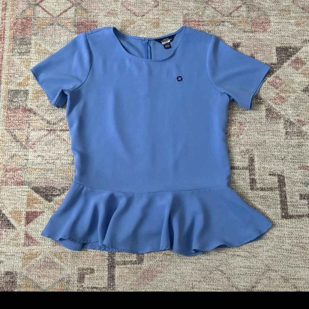 Lands End Outfitters Chase Bank Peplum Blouse